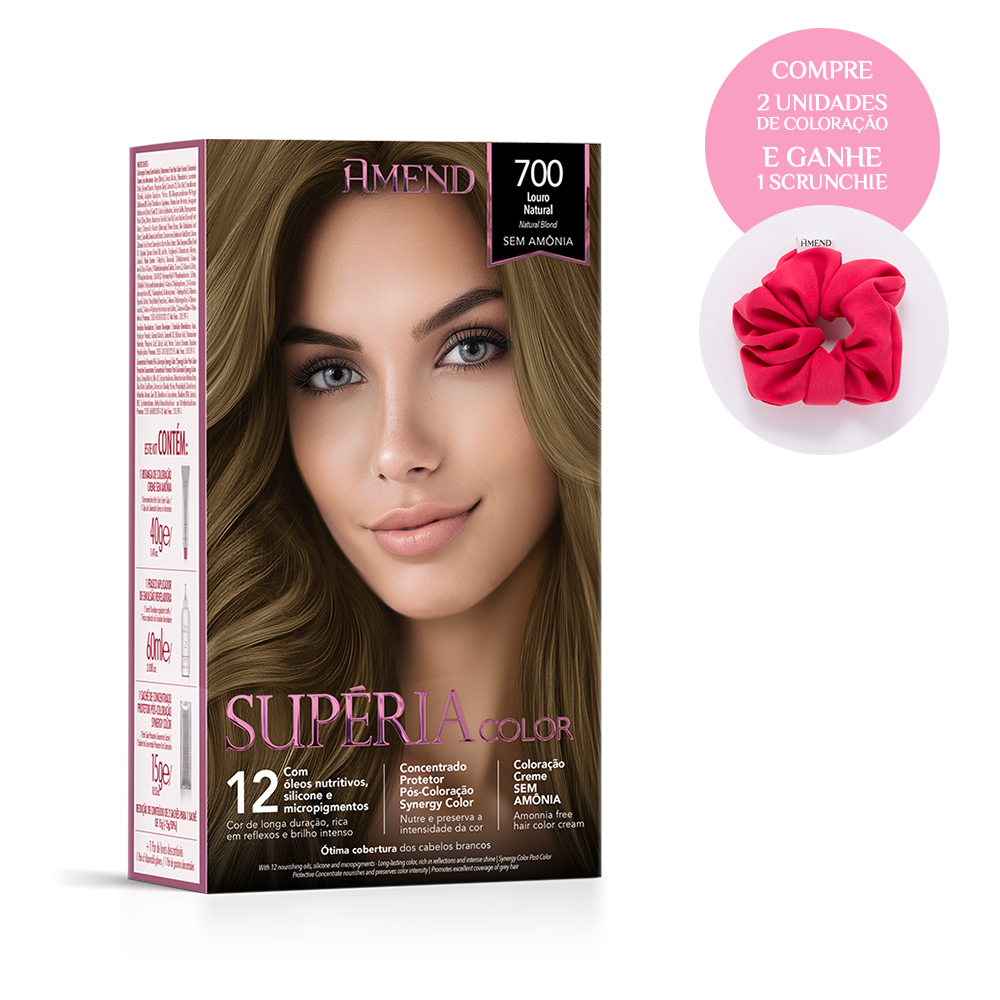 Kit Tonalizante Amend Supéria Color 700 Louro Natural | 2 produtos